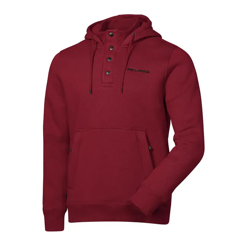 Polaris Odyssey Men'S Burgundy Hoodie – Cotton-Blend, Soft & Warm 1