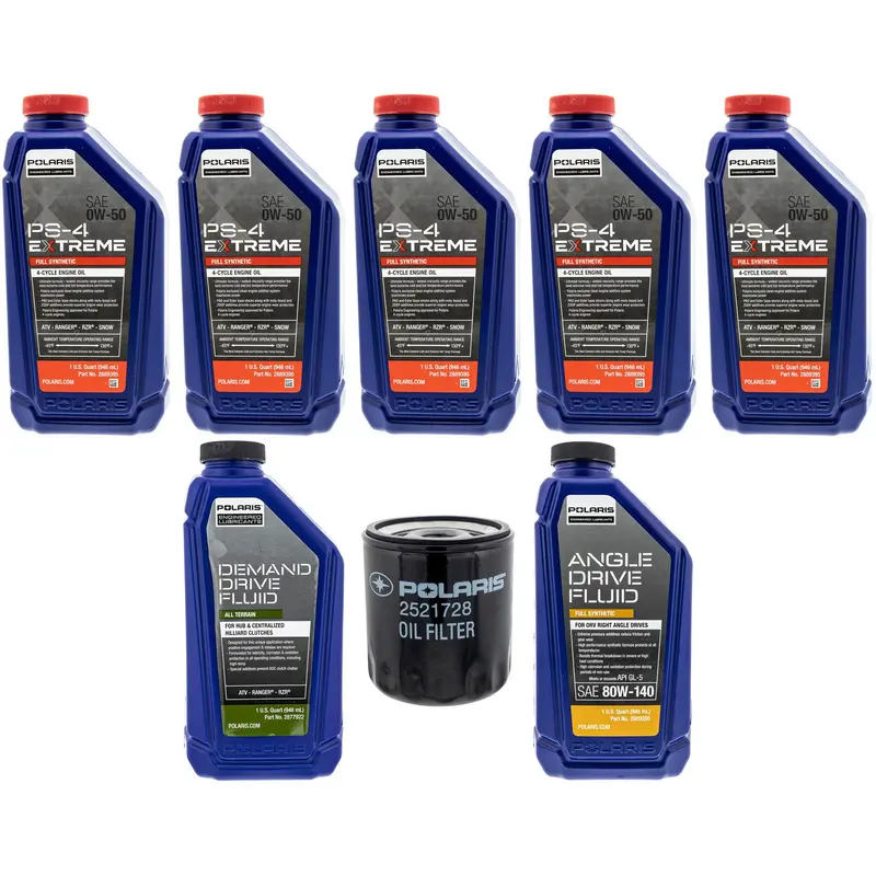 Polaris Ps-4 Extreme Full Synthetic Oil Change Kit For Ranger Xp & Crew Xd – Fkfsk20139 1