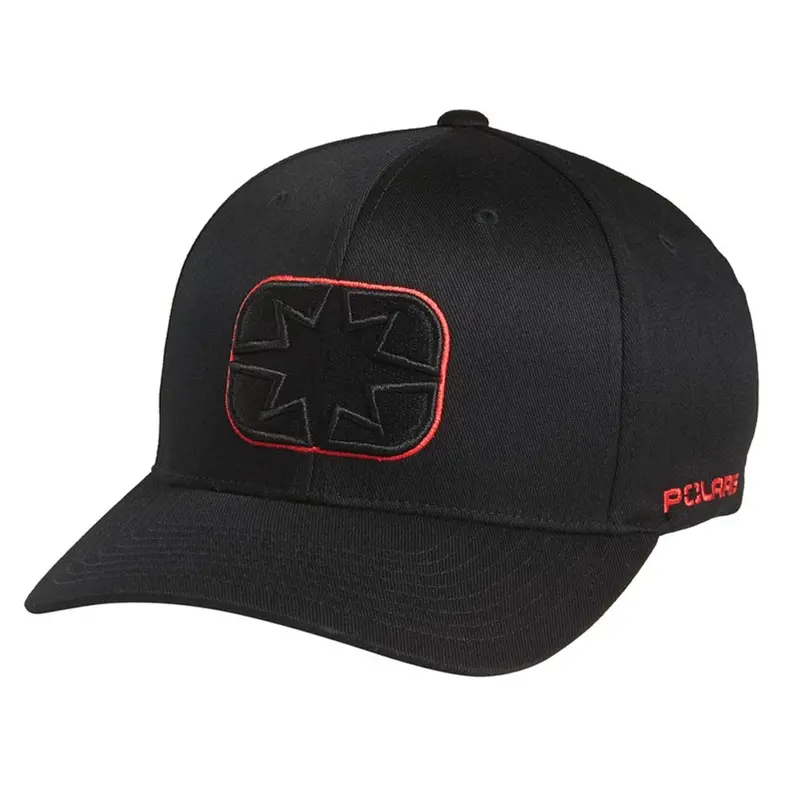 Polaris Tonal Baseball Cap – Black & Red Flexfit Adjustable Comfort Hat 1