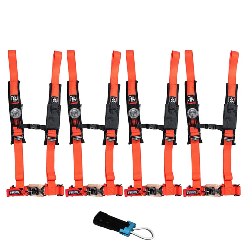 Pro Armor A114220Or 4-Point Racing Harness – Orange, 2-Inch Straps With Sewn-In Pads & Bypass Clip (2014–2019) 1