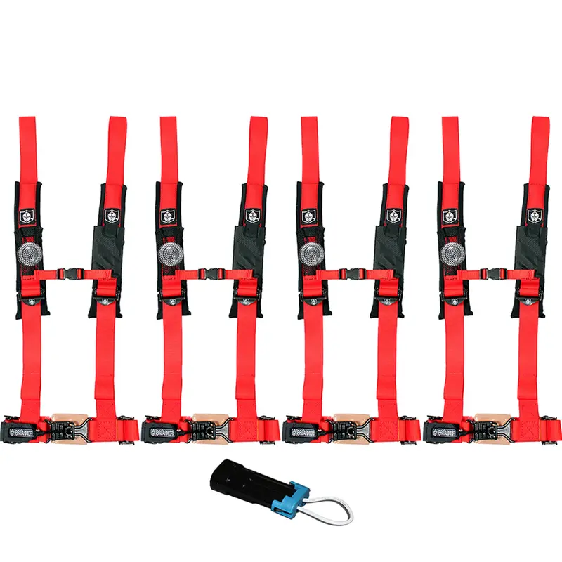 Pro Armor A114220Rd 4-Point Harness – Red, 2-Inch Straps With Bypass Clip For Universal Fit (2014–2019) 1