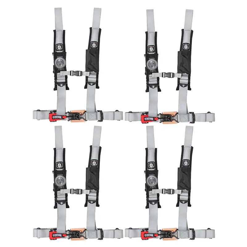 Pro Armor A114220Sv 4-Pack Silver 4-Point Harness – 2-Inch Straps For Utvs And Side-By-Sides 1