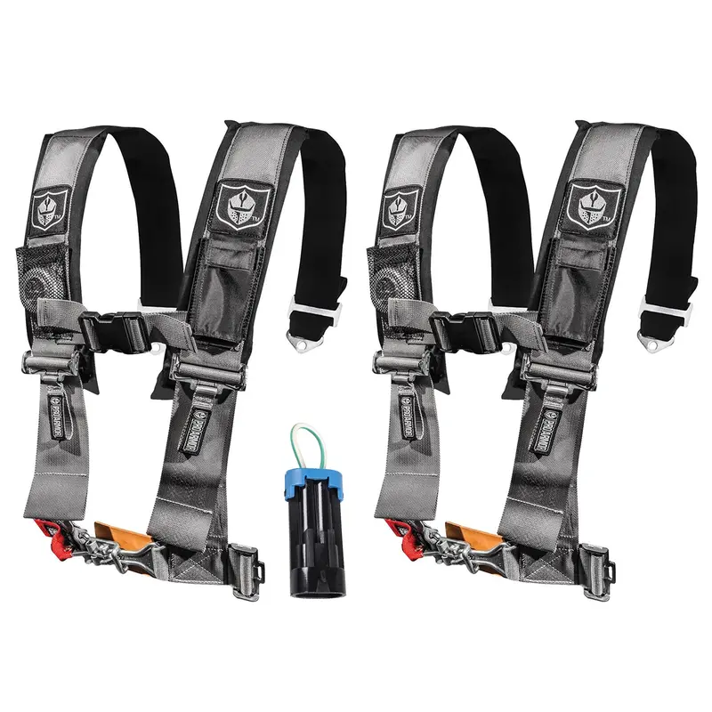 Pro Armor A114230Sv Silver 4-Point Harness – 3-Inch Straps With Bypass Clip For Polaris Rzr & Maverick 1