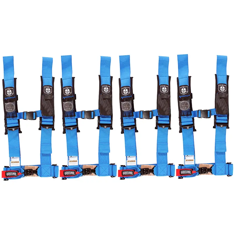 Pro Armor A114230Vb Voodoo Blue 4-Point Harness – 3-Inch Straps, 4-Pack For Rzr And Maverick 1