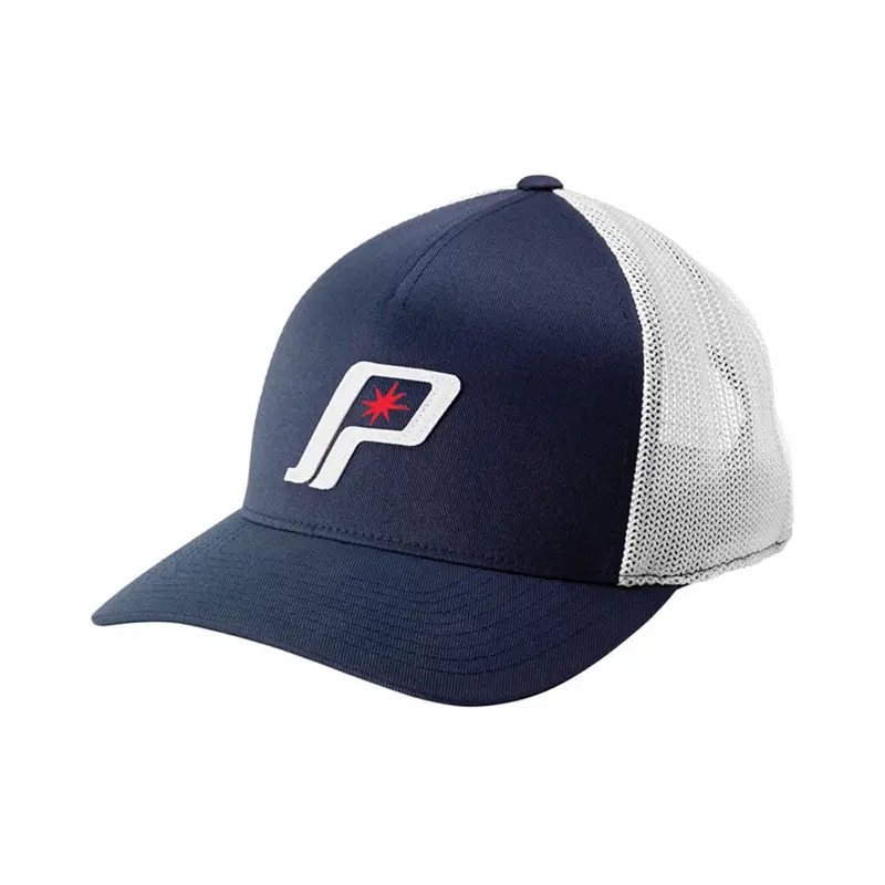 Retro Logo Mesh Snapback – Blue Adjustable Breathable Cap With Modern Fit 1