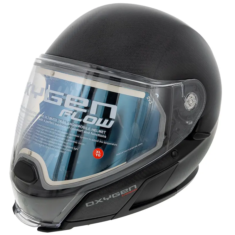 Ski-Doo Oxygen Flow Carbon Fiber Full-Face Snowmobile Helmet – Matte Black 4