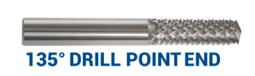 Uncoated 135° Drill-Point Carbide Burr – 1/4" Shank, 1" Flute Length, 2-1/2" Overall Length 1