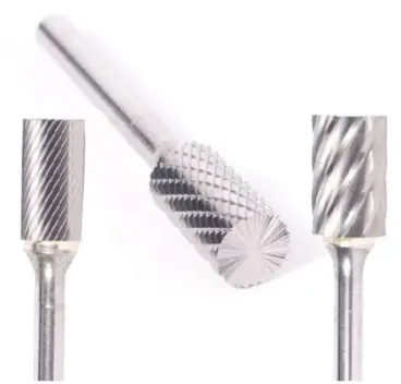 Uncoated 3/4" Sb-Style Single-Cut Carbide Burr With End Cut – 1/4" Shank, 1/2" Cutting Length, 2-1/2" Overall Length 1