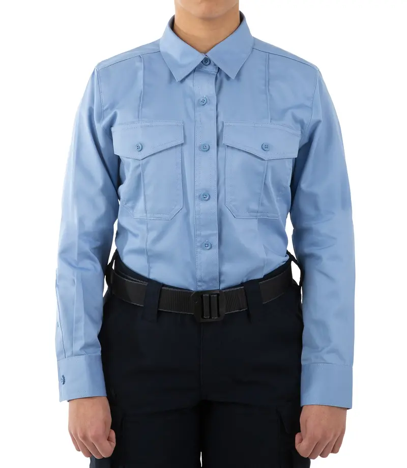 Women'S Cotton Station Long Sleeve Uniform Shirt 1