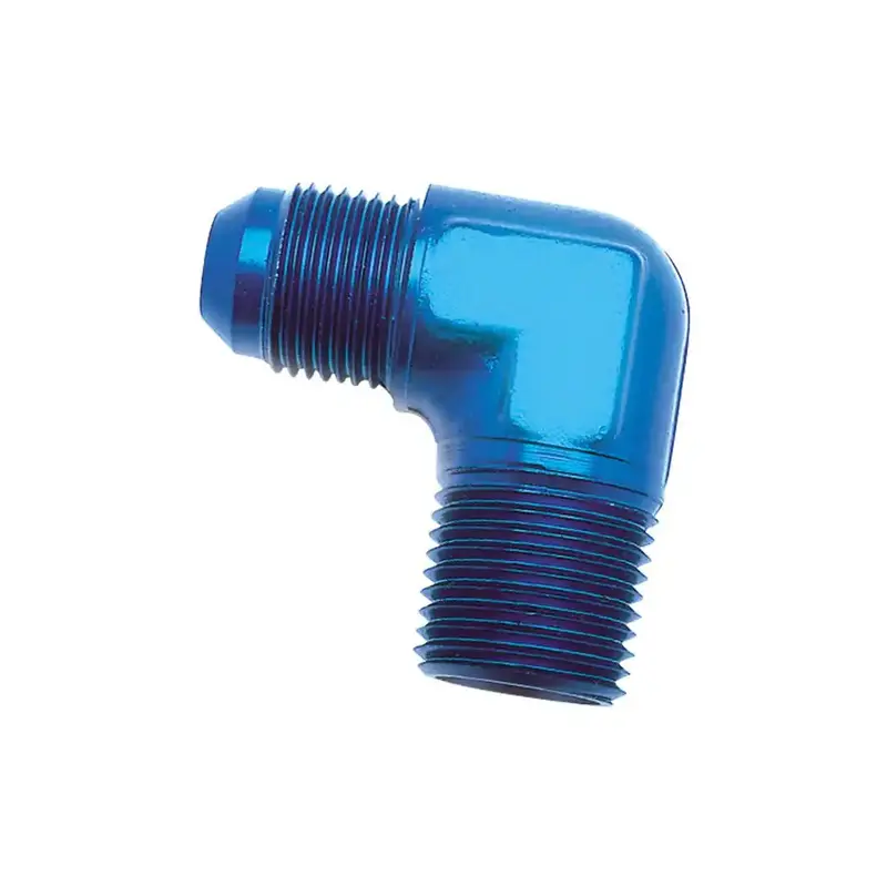 -10An To 1/2" Nptf 90-Degree Blue Elbow Fitting 1