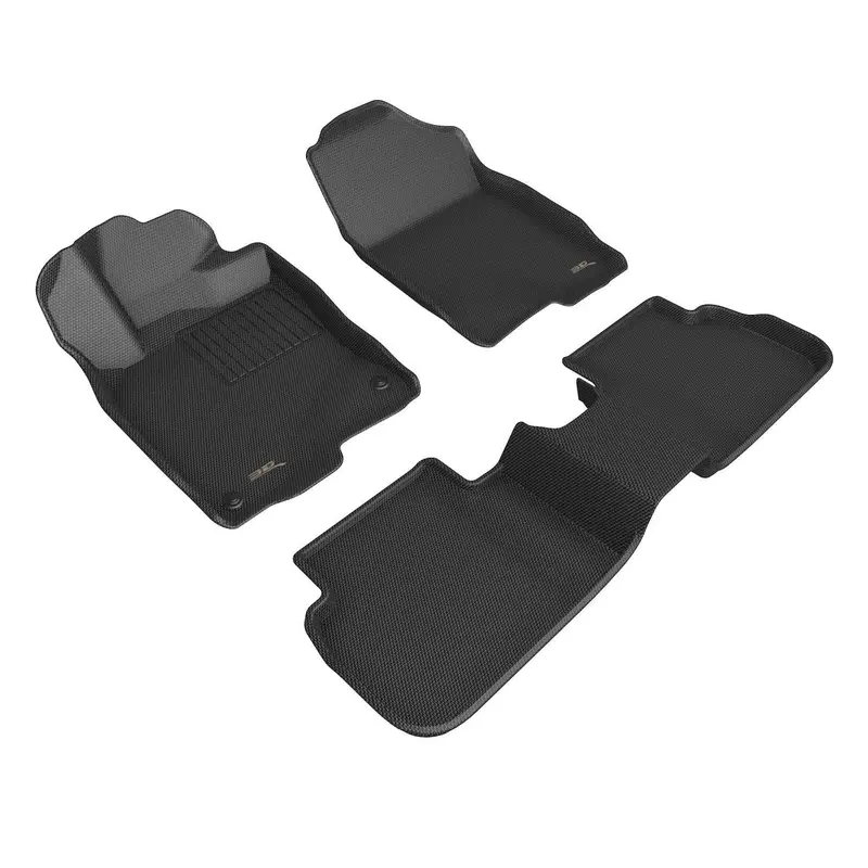 3D Maxpider Kagu Black Floor Mat Set – 4-Piece (2 Front + 2 Second Row) 1
