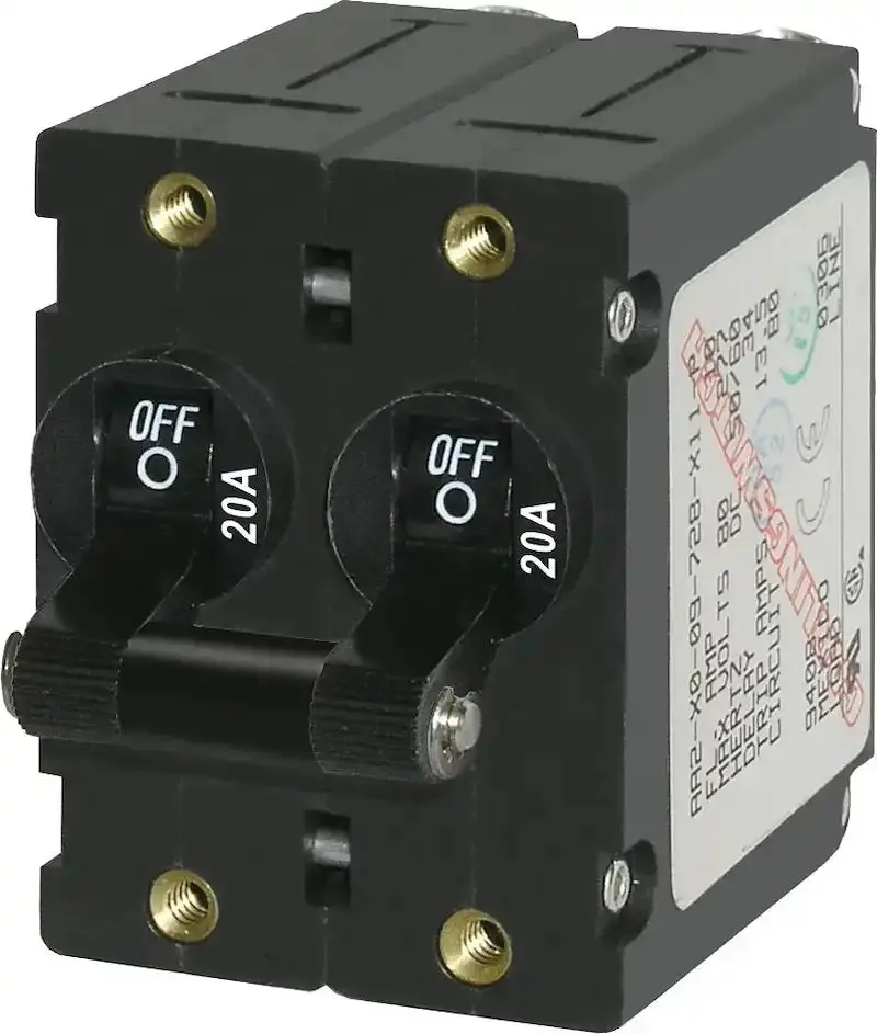 Aa2 Toggle Circuit Breaker – 20-Amp Black Resettable Protection Switch 1