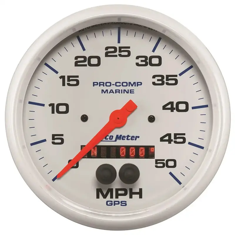 Autometer 200644 5-Inch Marine-Grade Gps Speedometer – White Dial, 50 Mph Scale 1