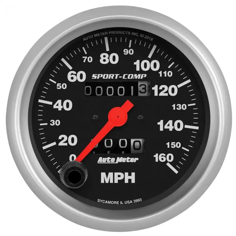 Autometer Sport-Comp Mechanical Speedometer – 3-3/8", 0–160 Mph 1