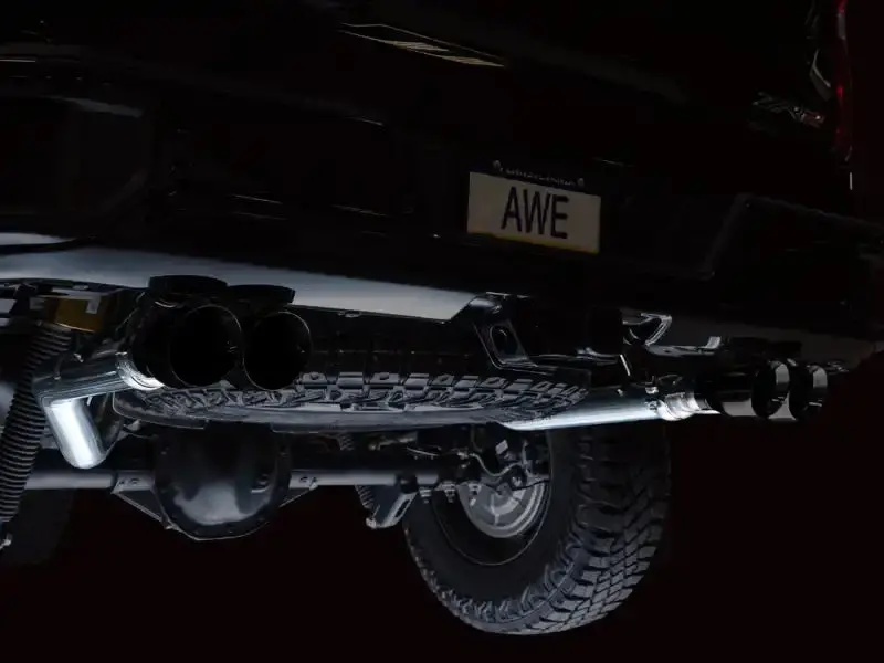 Awe Tuning Cat-Back Exhaust For 2022–2023 Gmc Sierra 1500 At4X – Diamond Black Tips 1