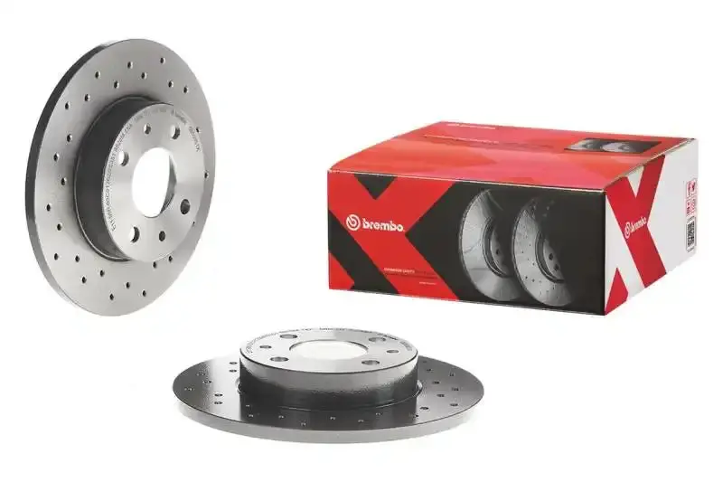 Brembo Cross-Drilled & Uv-Coated Front Brake Rotors – Compatible With Volvo S60 (2001–2009), S80 (1999–2006), V70 (2001–2007) 1