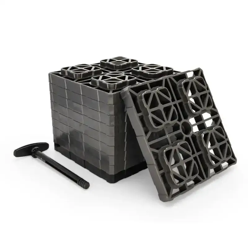 Camco Fasten Xl Rv Leveling Blocks – Interlocking, Twist-Lock Design With T-Handle Carry Grip 1