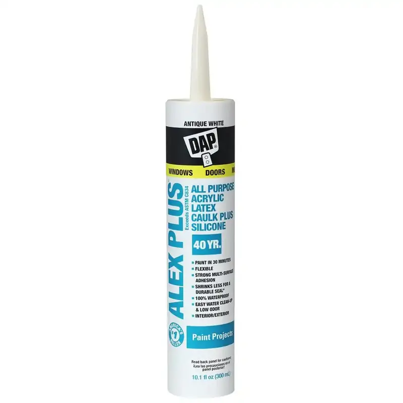 Dap Latex + Silicone Caulk Blend – Paintable, Flexible Sealant (10 Oz, Model 7079818152) 1