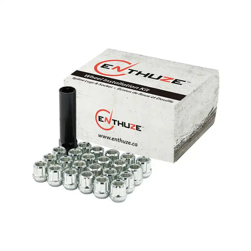 Enthuze Acte-178Etc-K6-Z Open-End Zinc-Plated Spline Lug Nuts – Set Of 6 1