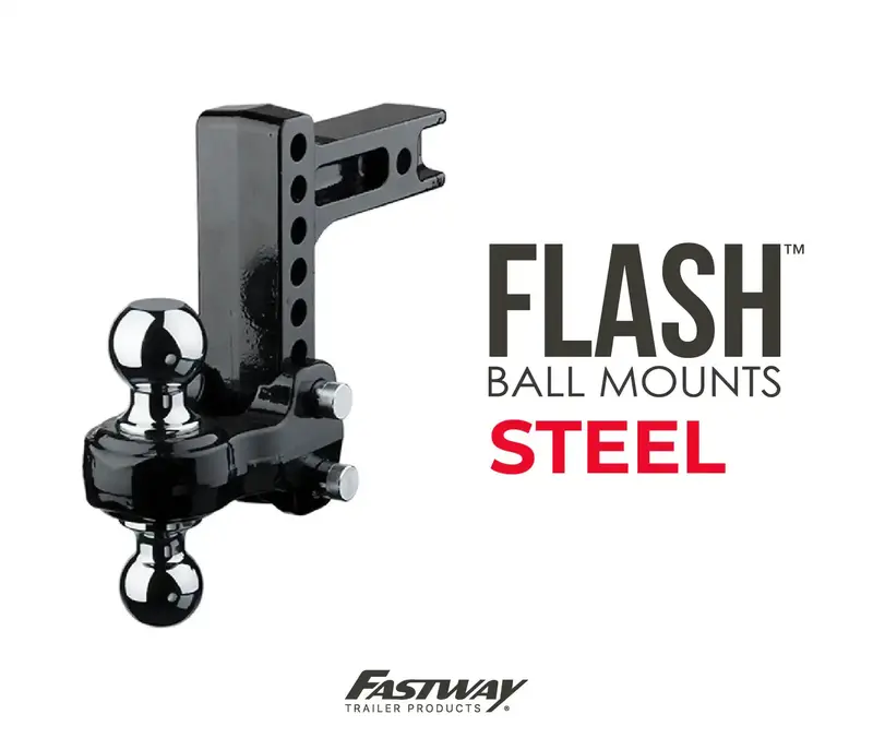 Fastway Flash 6 Solid Steel Trailer Hitch Shank – 2.5" Drop, Dual Chromed Balls (2" & 2-5/16") 1