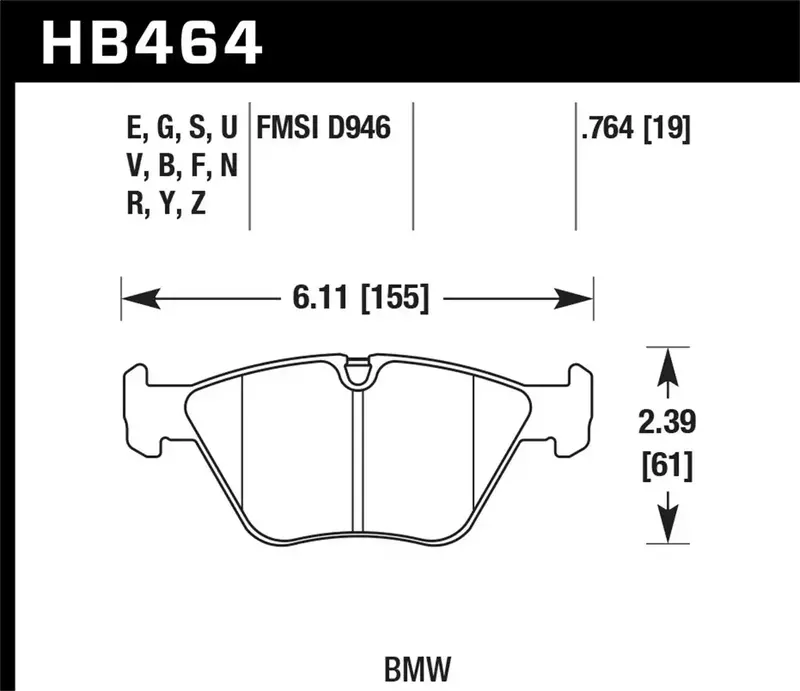 Hawk Hb464Y.764 Lts High-Performance Brake Pads – 0.764" Thickness 1