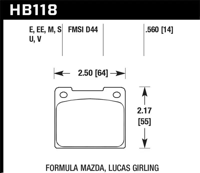 Hawk Performance Hb118U.560 Dtc-70 High-Performance Disc Brake Pads – 0.560" Thickness 1
