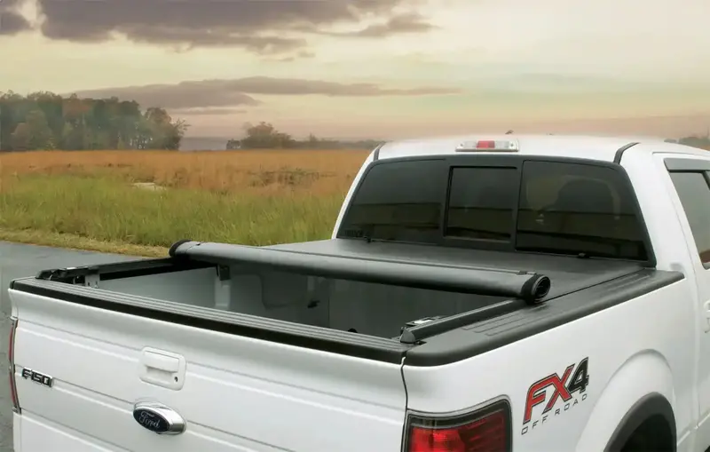Lund 96053 Genesis Roll-Up Tonneau Cover – Leather-Grain Black Finish 1