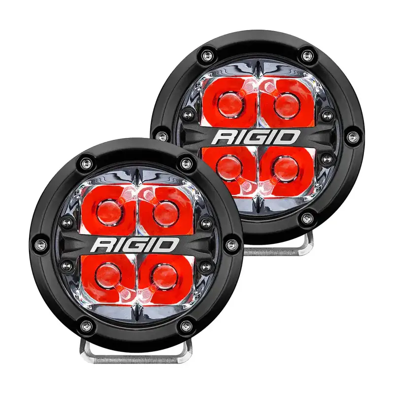 Rigid Industries 360-Series 4" Led Off-Road Spot Lights – Red Backlight Pair (Model 36112) 1