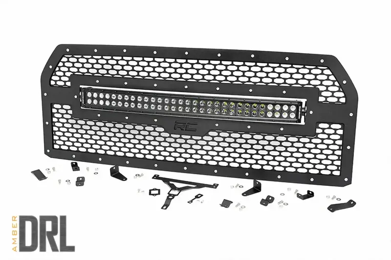Rough Country 70193Bda Led Mesh Grille – 30" Dual-Row Black Series W/ Amber Drl 1